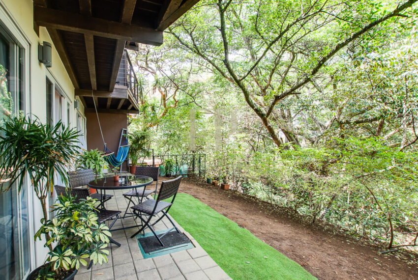 First floor apartment with patio and green view
